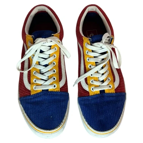 Vans Off the Wall Unisex ColorBlock Canvas Primary Corduroy LaceUp Sneakers - Picture 6 of 11